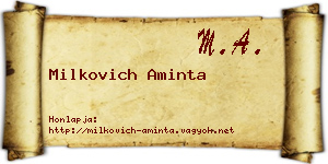 Milkovich Aminta névjegykártya